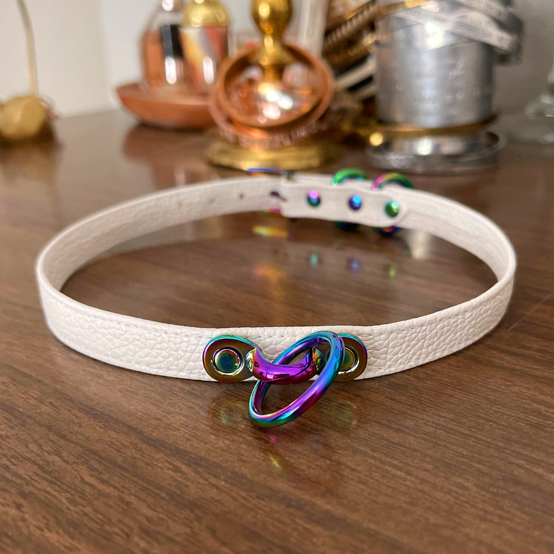 Rainbow Unicorn Petite BDSM Collar Collar Restrained Grace   