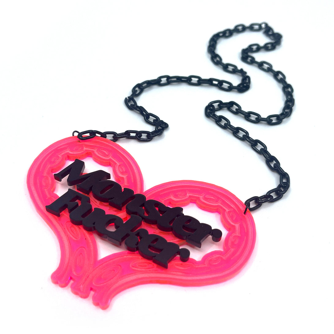 Neon Tentacle Monster Fucker Statement Necklace Necklace Restrained Grace   