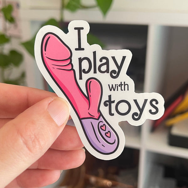 I Play With Toys Bimbo Doll Vibrator Sticker