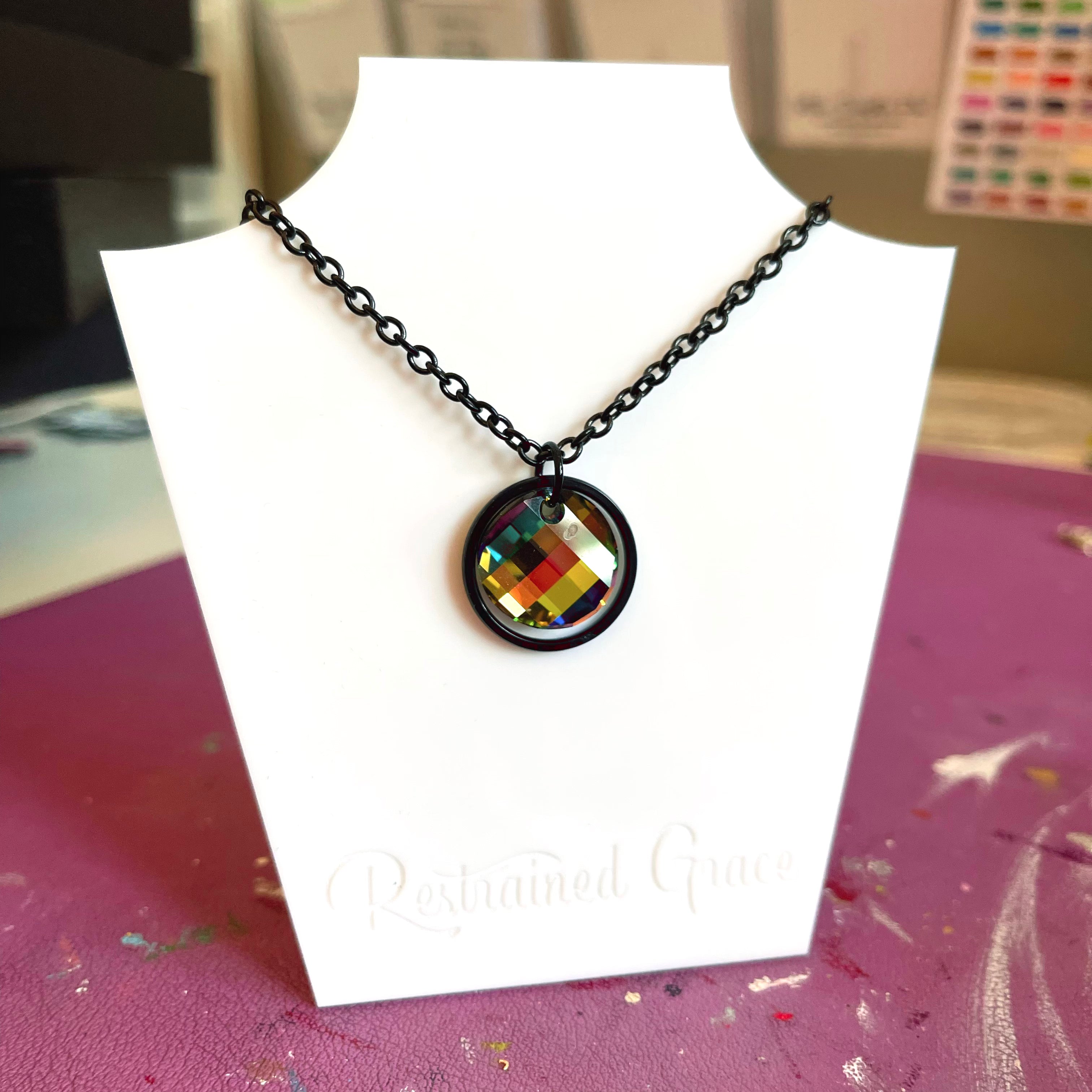 Rainbow Prism Day Collar - Stainless Steel Day Collar Restrained Grace
