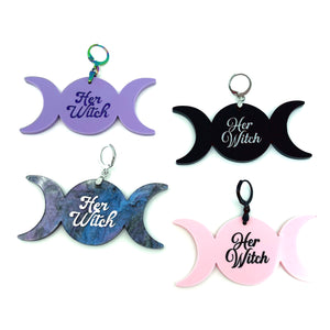 Custom Acrylic Collar Tag - Triple Moon Goddess Collar Tag Restrained Grace