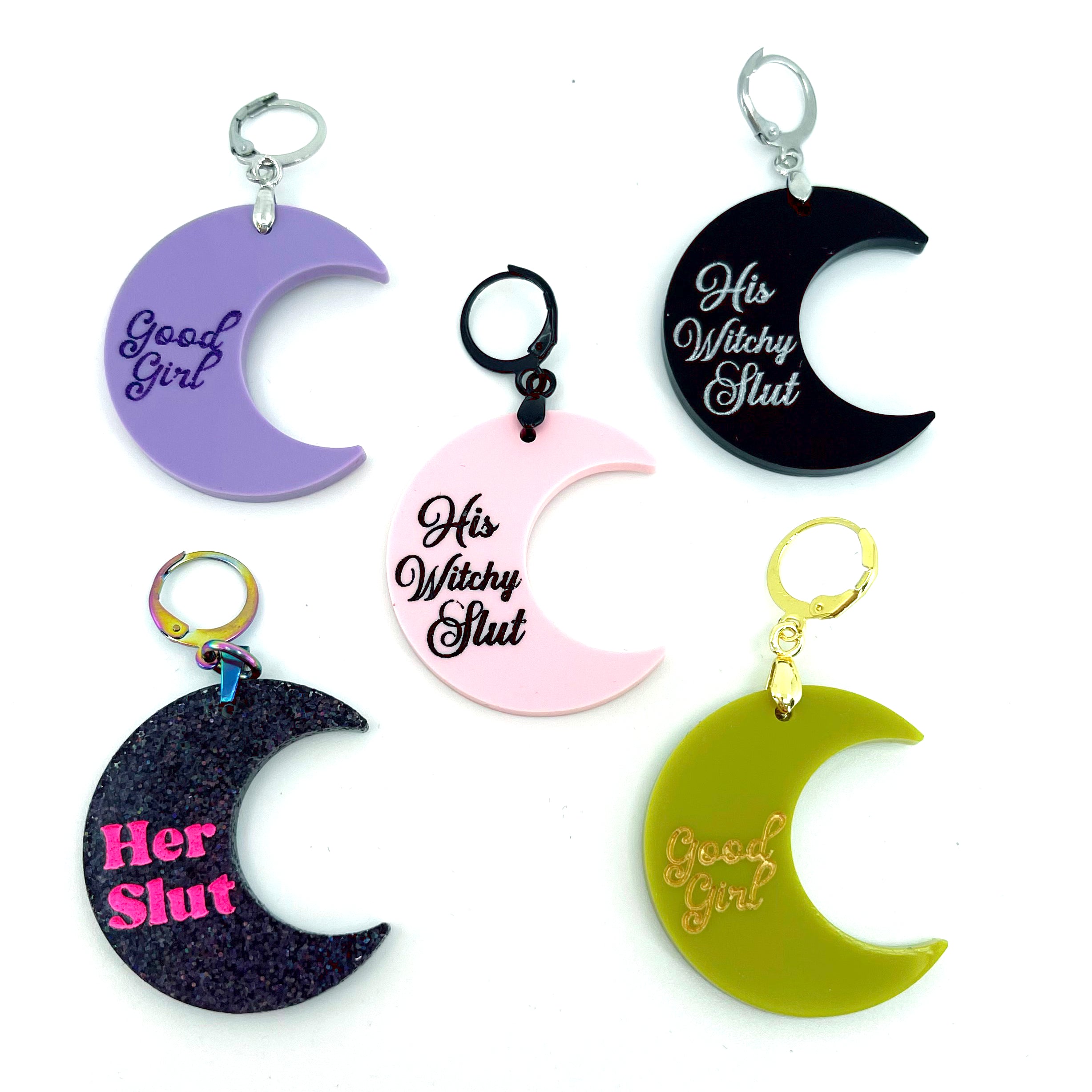 Design Your Own Acrylic Collar Tag - Crescent Moon Collar Tag Restrained Grace