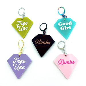 Custom Acrylic Collar Tag - Diamond Collar Tag Restrained Grace