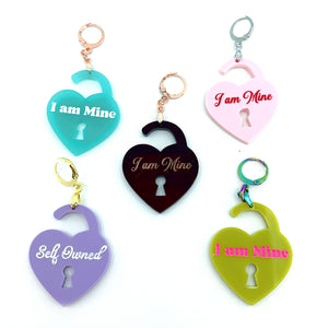 Custom Acrylic Collar Tag - Open Heart Lock Collar Tag Restrained Grace