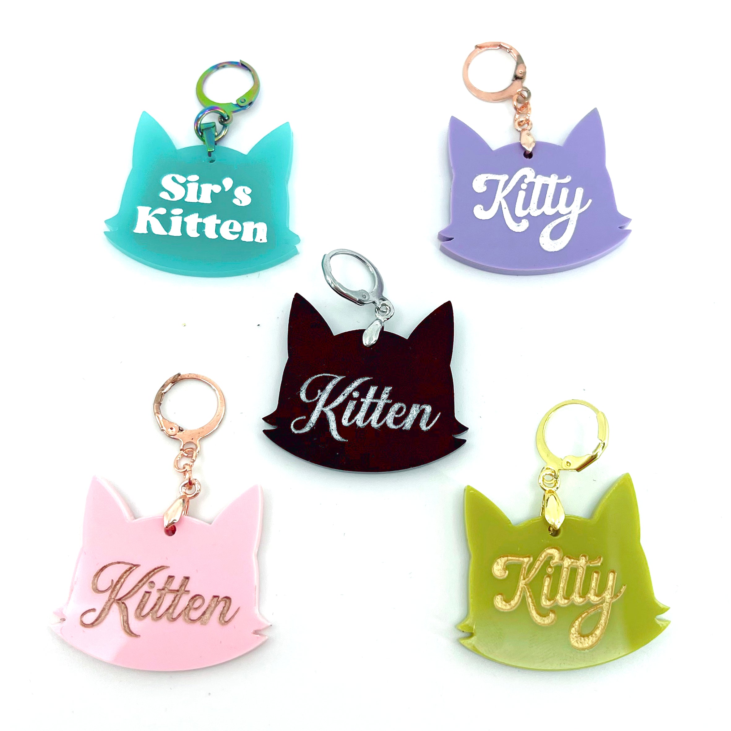 Design Your Own Acrylic Collar Tag - Kitty Head Collar Tag Restrained Grace