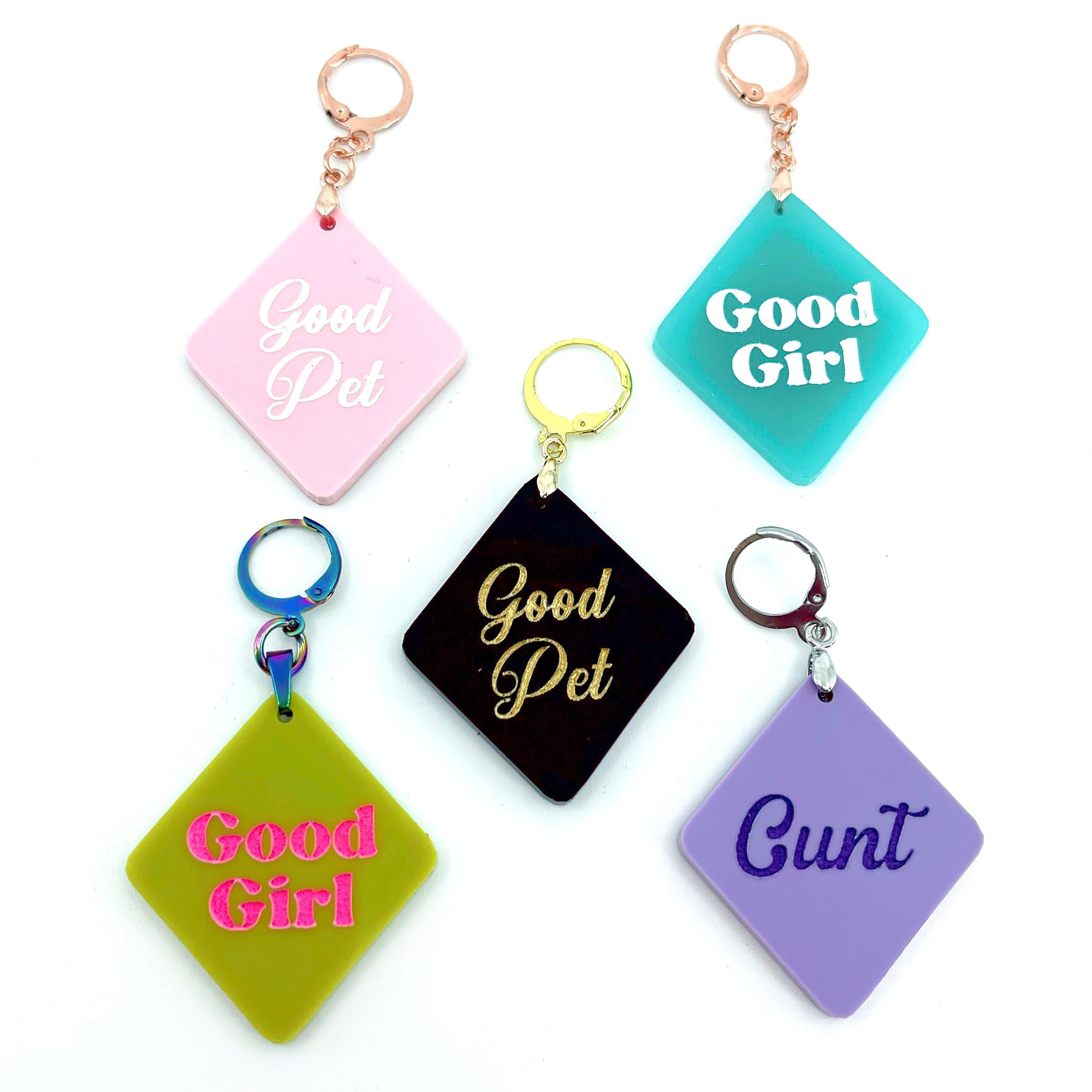 Design Your Own Acrylic Collar Tag - Rhombus Collar Tag Restrained Grace