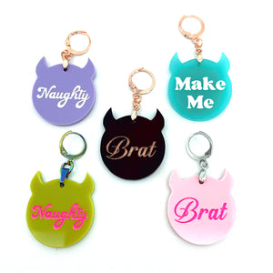 Custom Acrylic Collar Tag - Devil Horns Collar Tag Restrained Grace