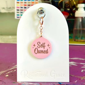 Retro Sparkle Self-Owned Collar Tag - Blush Pink & Rose Gold Collar Tag Restrained Grace