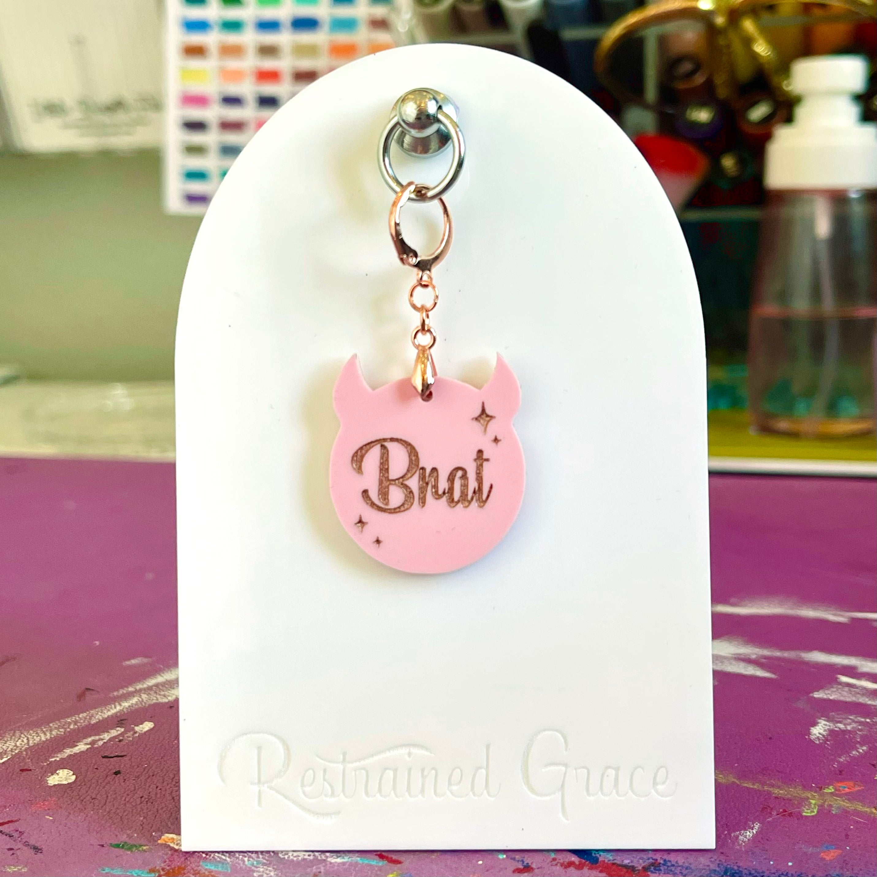 Retro Brat Collar Tag