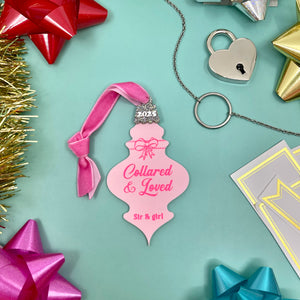 Custom Collared and Loved Christmas Ornament - BDSM Gift Ornament Restrained Grace