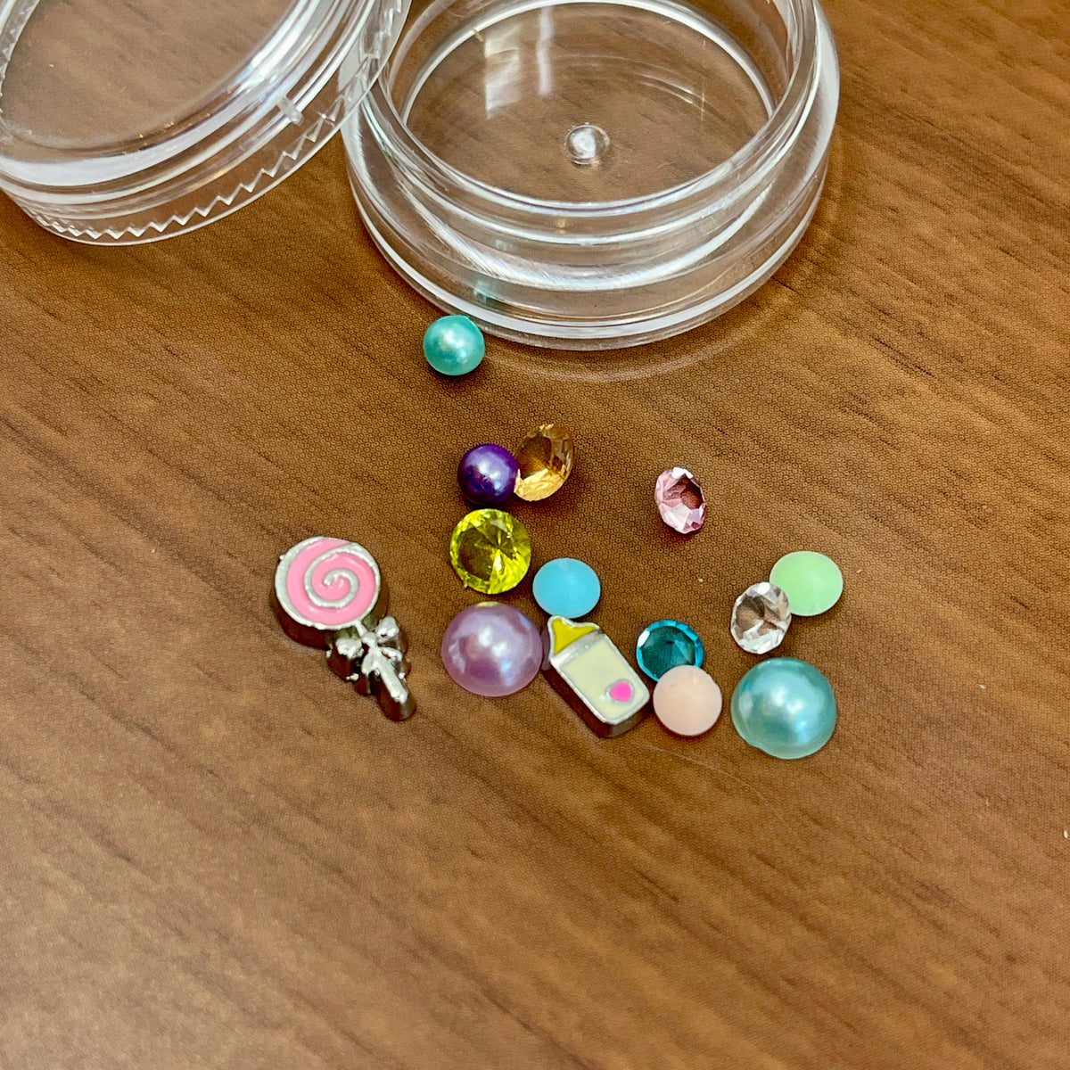 Ring of O Glass Locket Charm Set - Pastel Baby