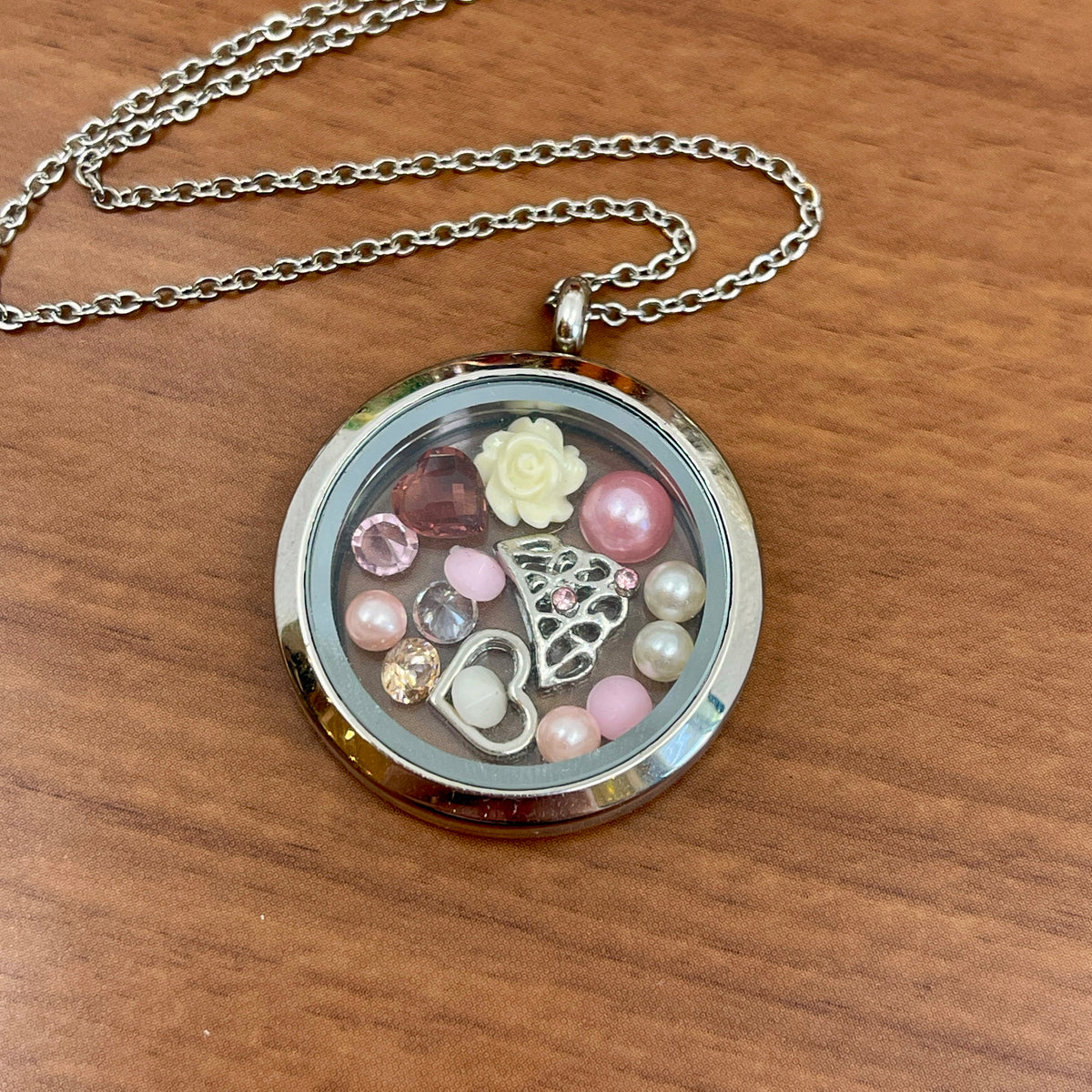 Ring of O Glass Locket Charm Set - Pink Princess