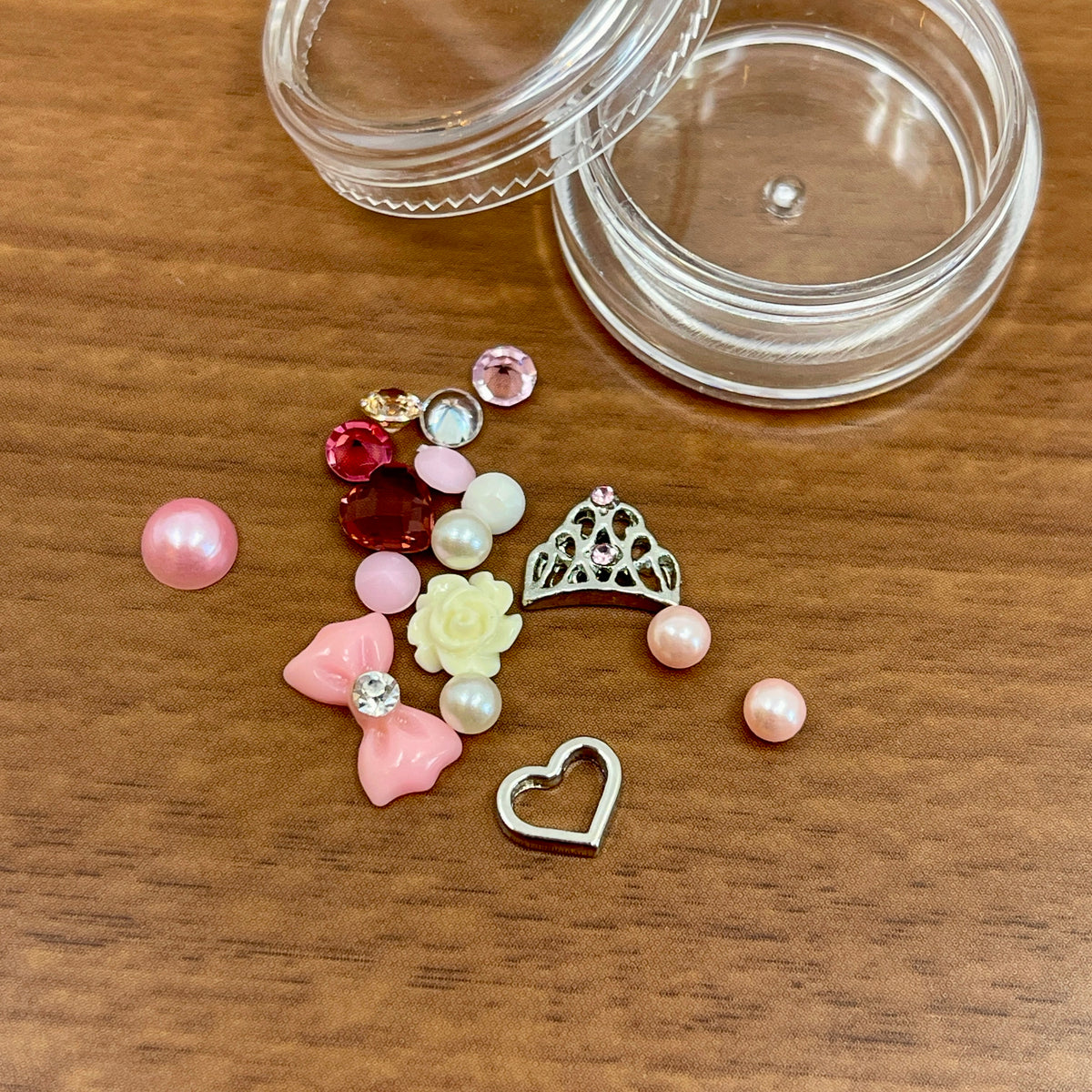 Ring of O Glass Locket Charm Set - Pink Princess
