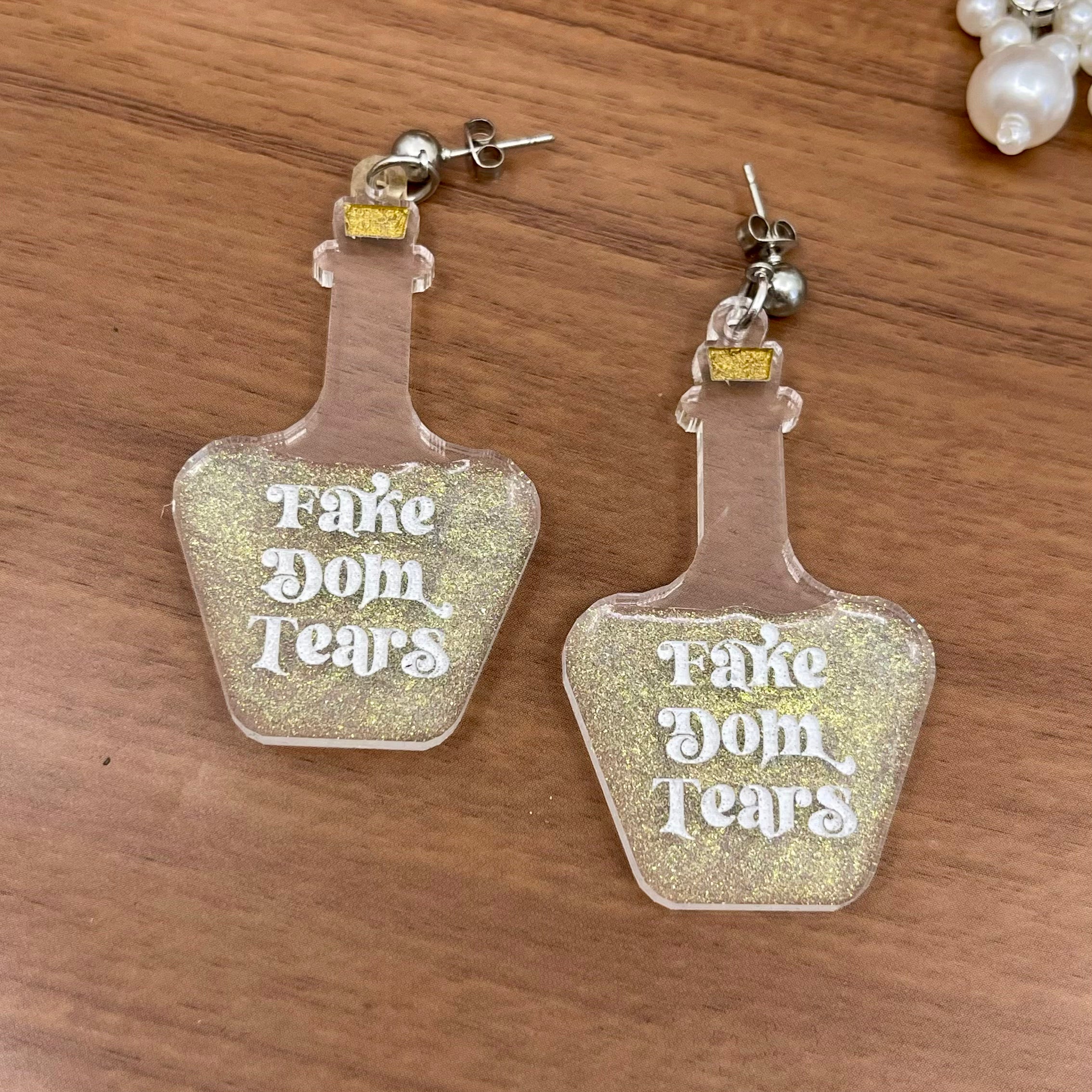 Fake Dom Tears Groovy Potion Bottle Earrings Earrings Restrained Grace