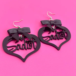 Sadist Cutout Earrings - Black Earrings Restrained Grace
