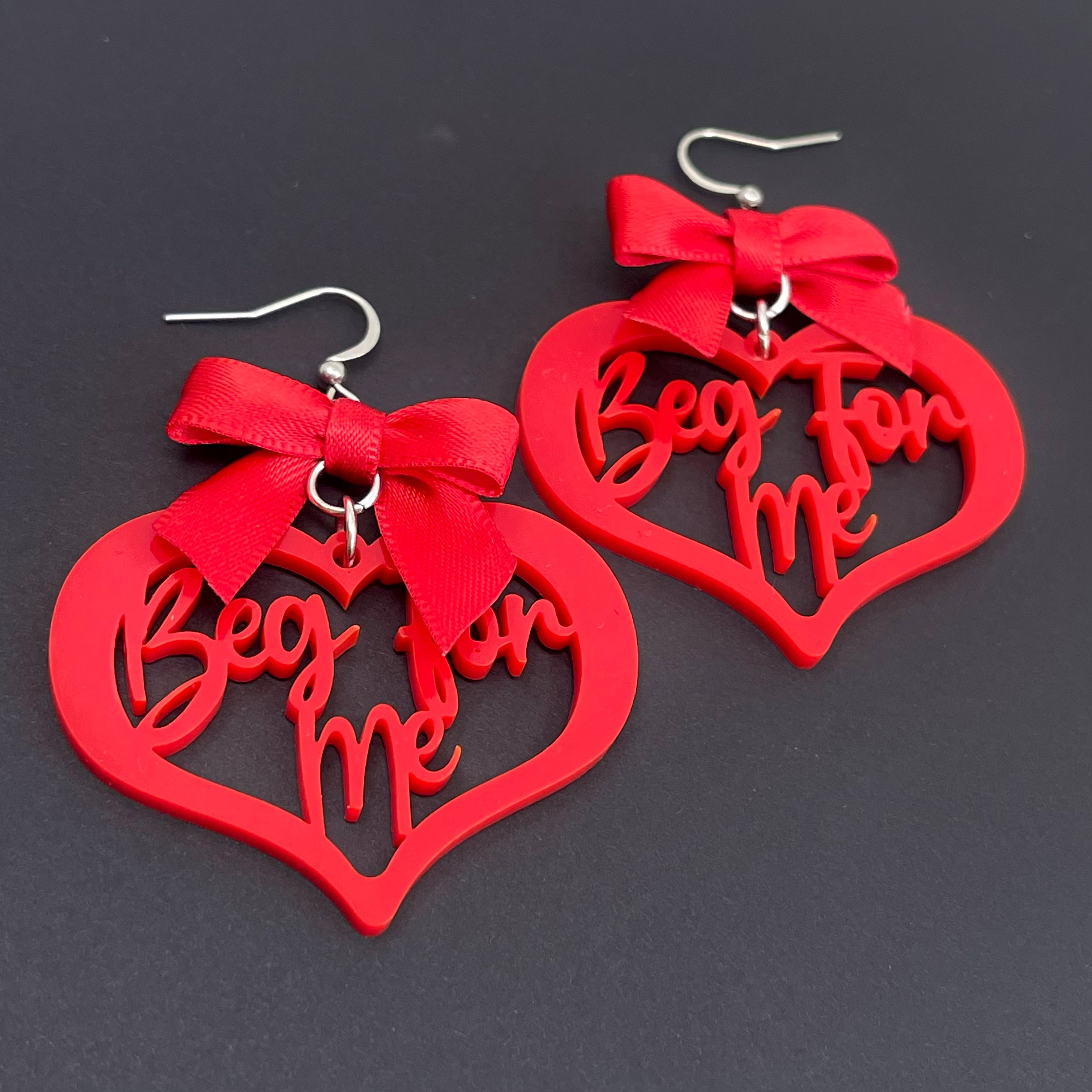 Beg For Me Cutout Earrings - Red Earrings Restrained Grace
