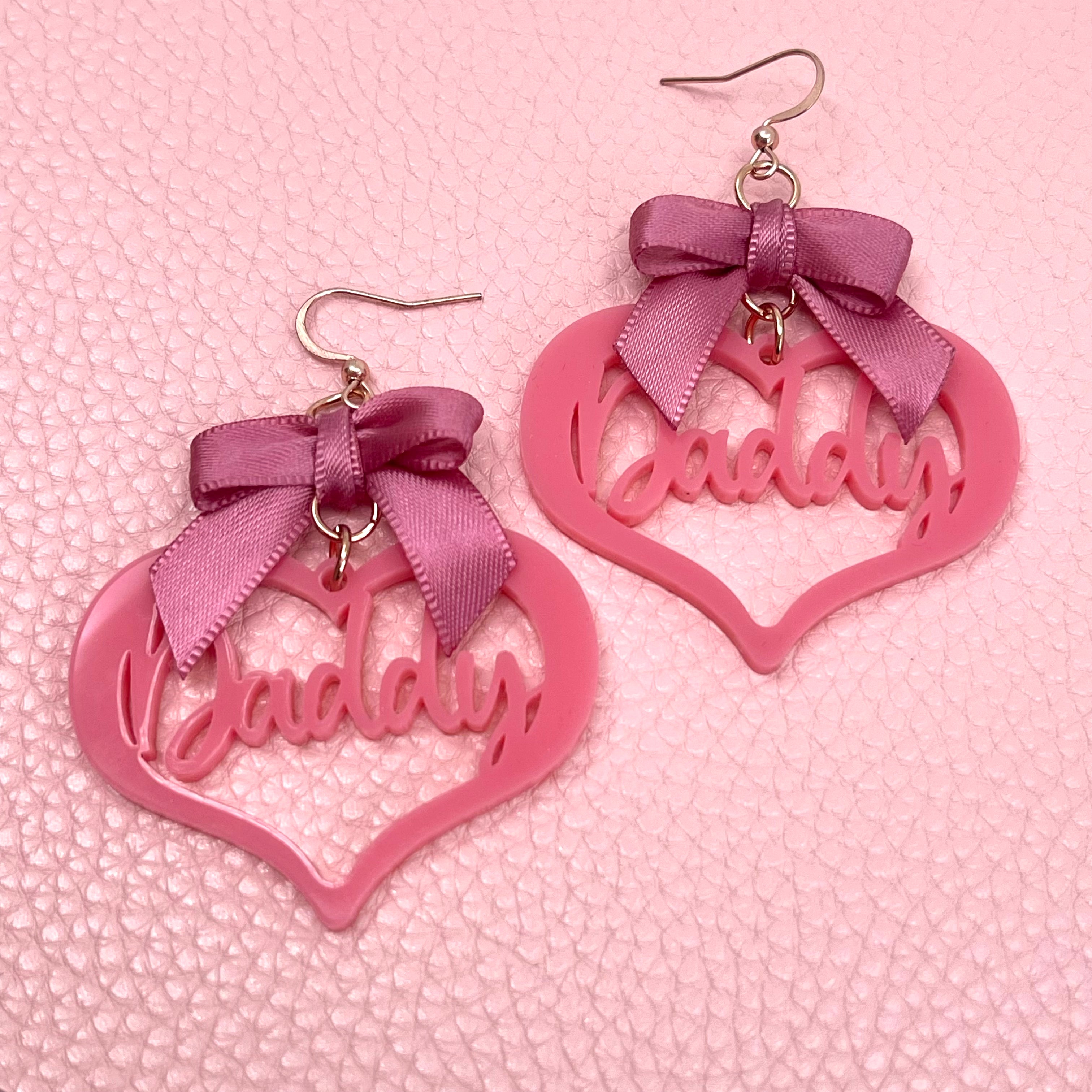 Daddy Cutout Earrings - Pink & Mauve Earrings Restrained Grace