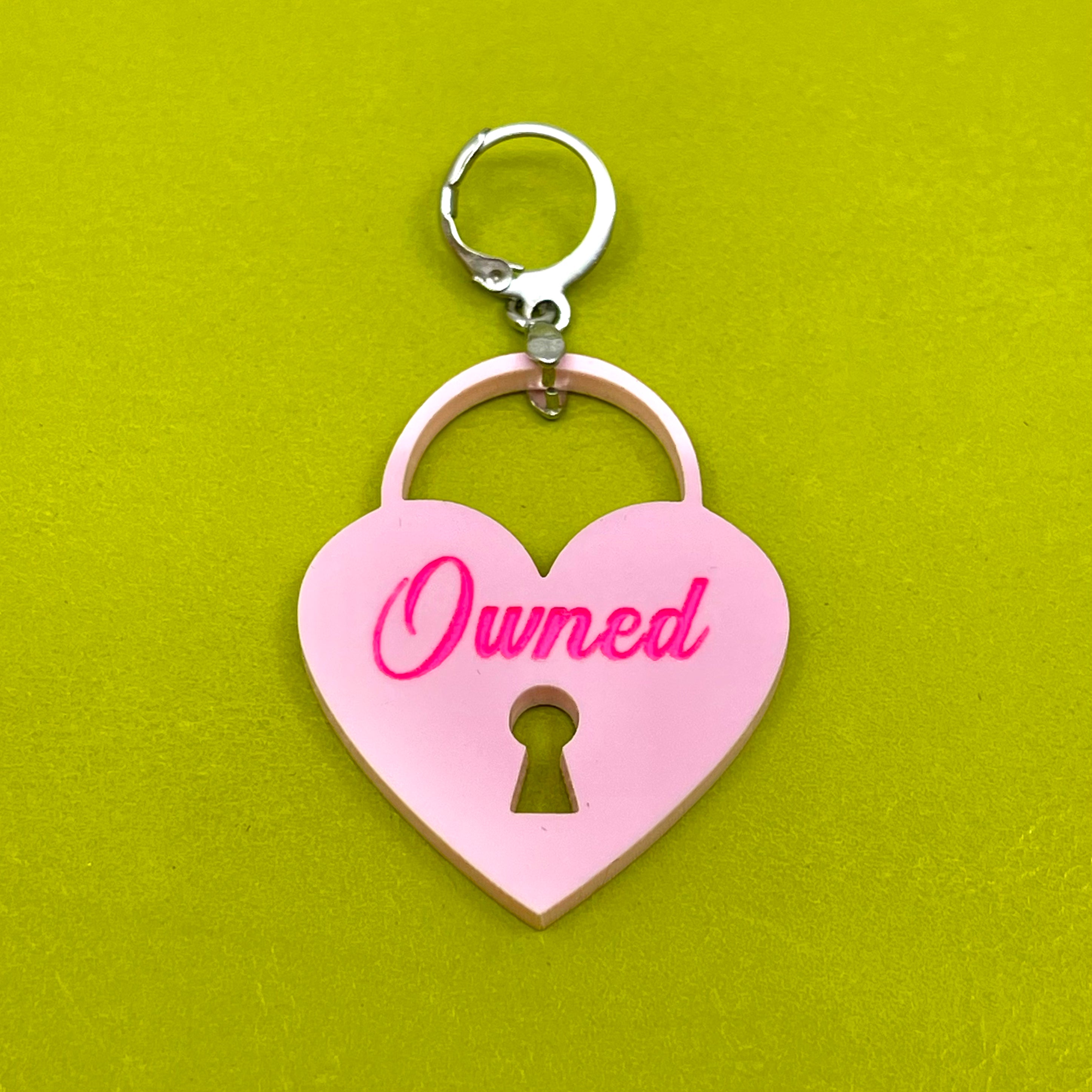 Custom Acrylic Collar Tag - Heart Lock Collar Tag Restrained Grace