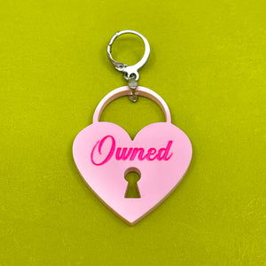 Custom Acrylic Collar Tag - Heart Lock Collar Tag Restrained Grace