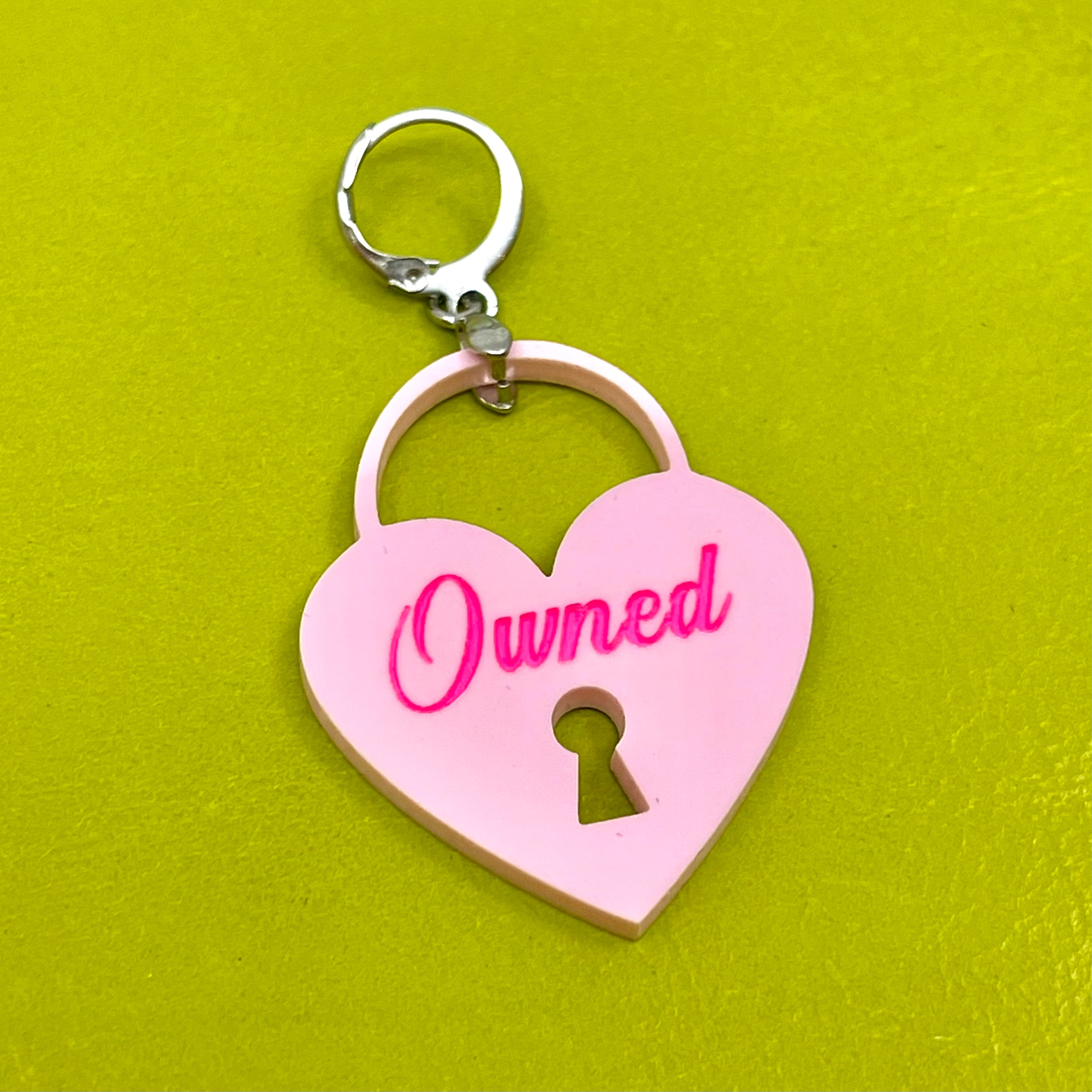 Custom Acrylic Collar Tag - Heart Lock Collar Tag Restrained Grace