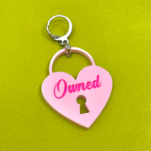 Custom Acrylic Collar Tag - Heart Lock Collar Tag Restrained Grace