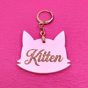 Custom Acrylic Collar Tag - Kitty Head Collar Tag Restrained Grace