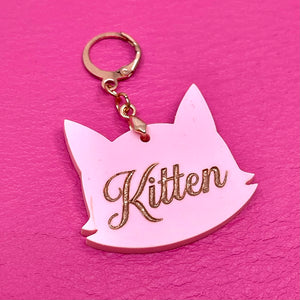 Custom Acrylic Collar Tag - Kitty Head Collar Tag Restrained Grace