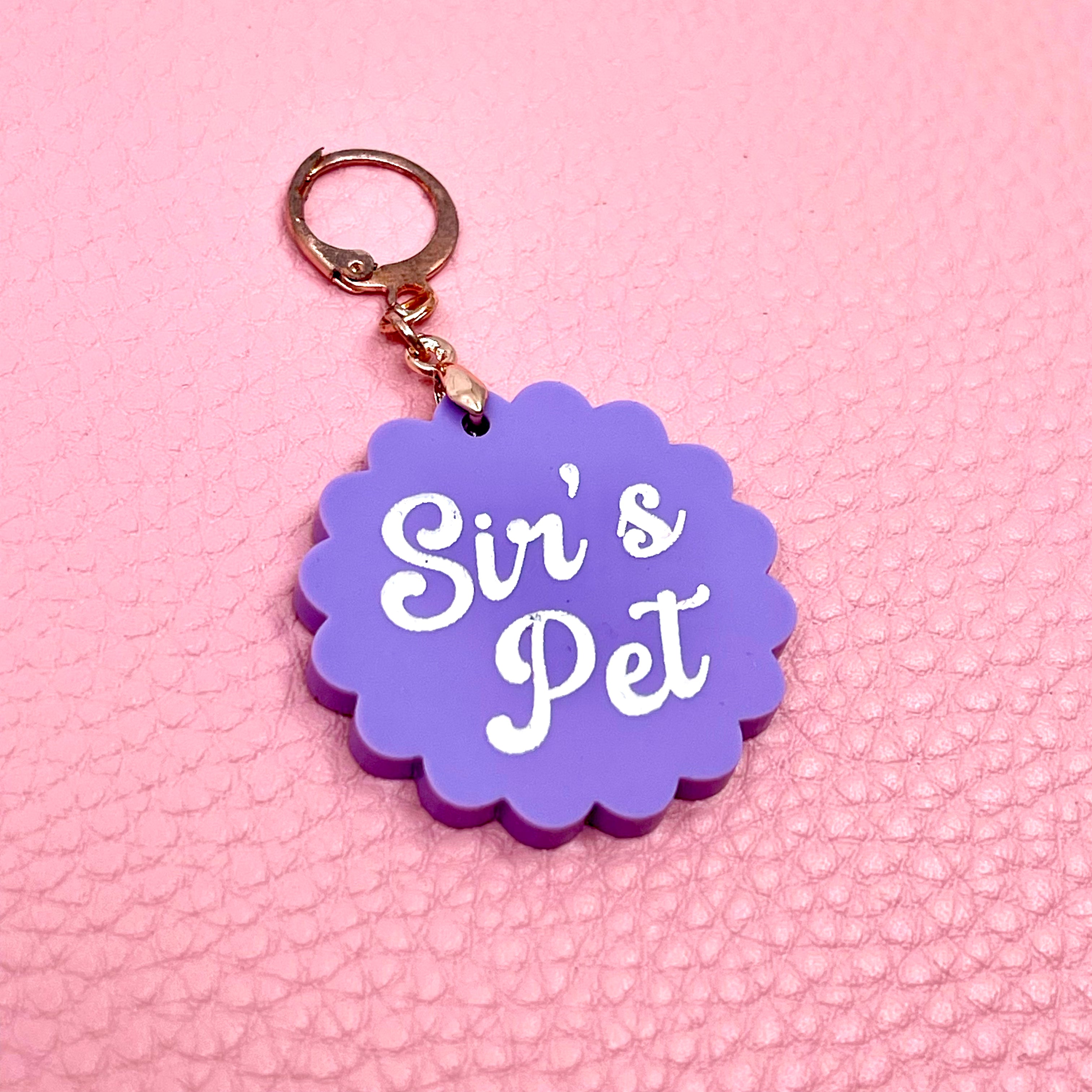 Custom Acrylic Collar Tag - Scalloped Circle Collar Tag Restrained Grace