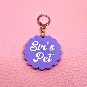 Custom Acrylic Collar Tag - Scalloped Circle Collar Tag Restrained Grace