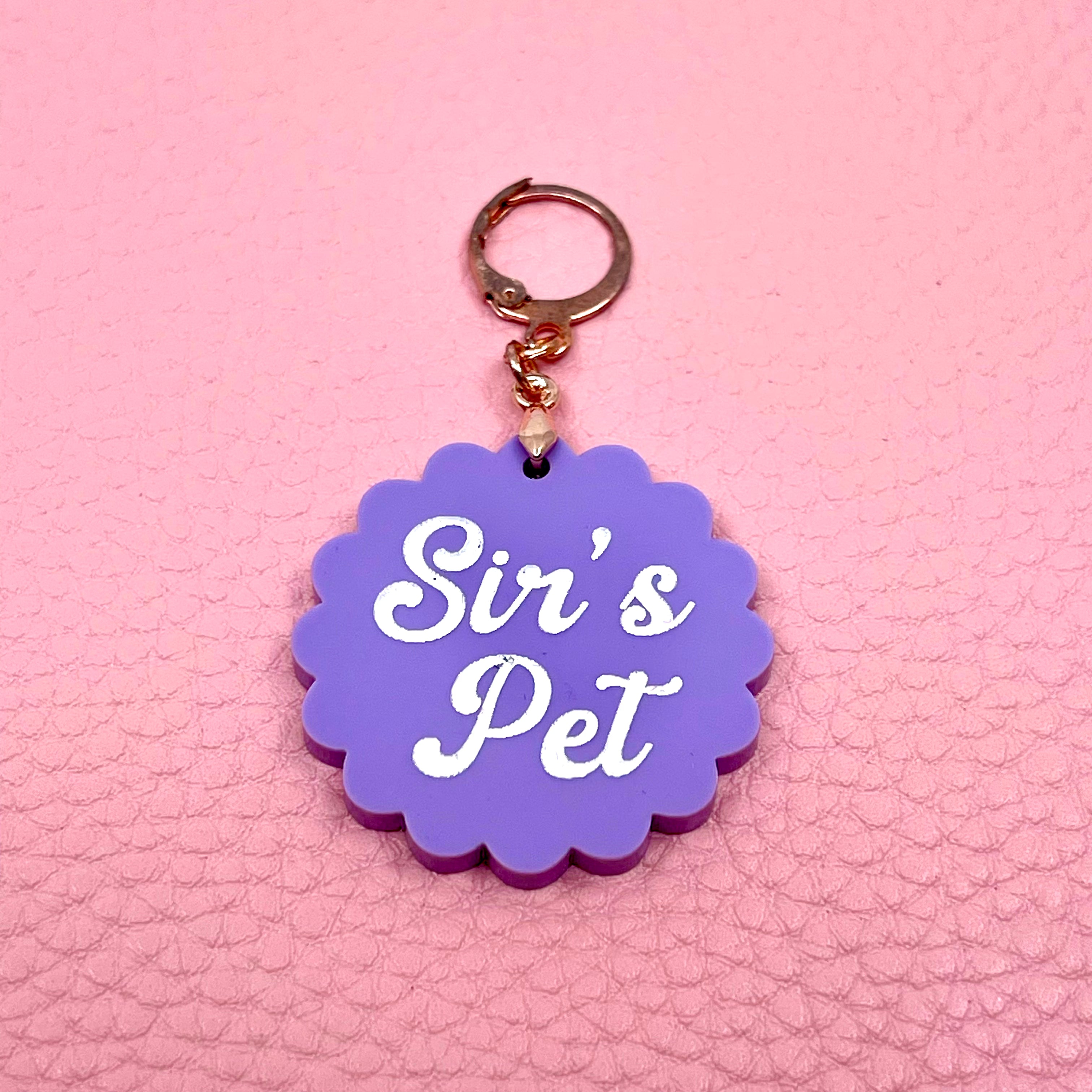 Custom Acrylic Collar Tag - Scalloped Circle Collar Tag Restrained Grace