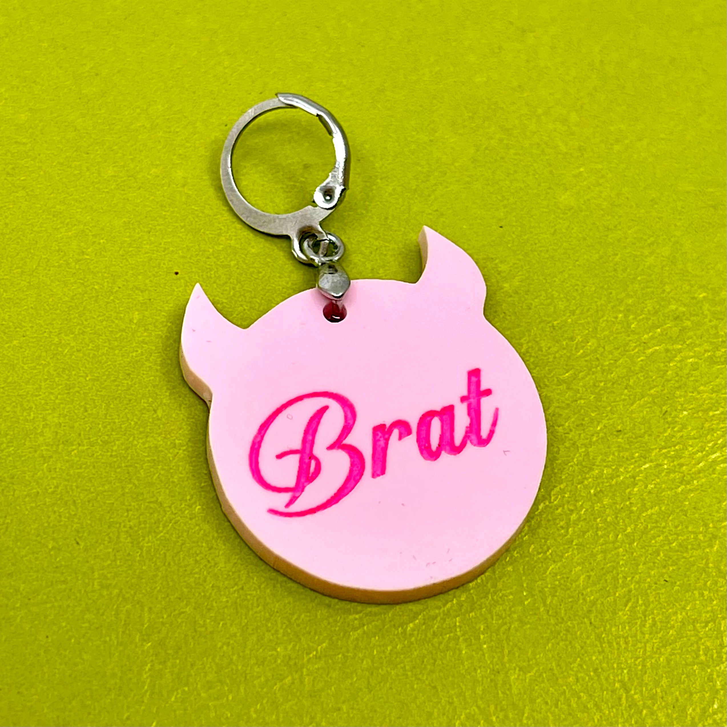 Custom Acrylic Collar Tag - Devil Horns Collar Tag Restrained Grace