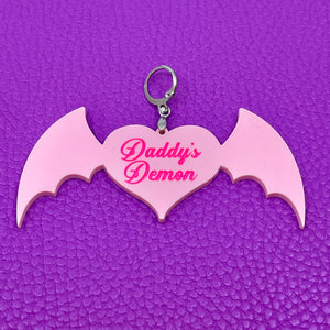 Custom Acrylic Collar Tag - Devil-Winged Heart Collar Tag Restrained Grace