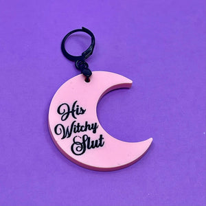 Custom Acrylic Collar Tag - Crescent Moon Collar Tag Restrained Grace