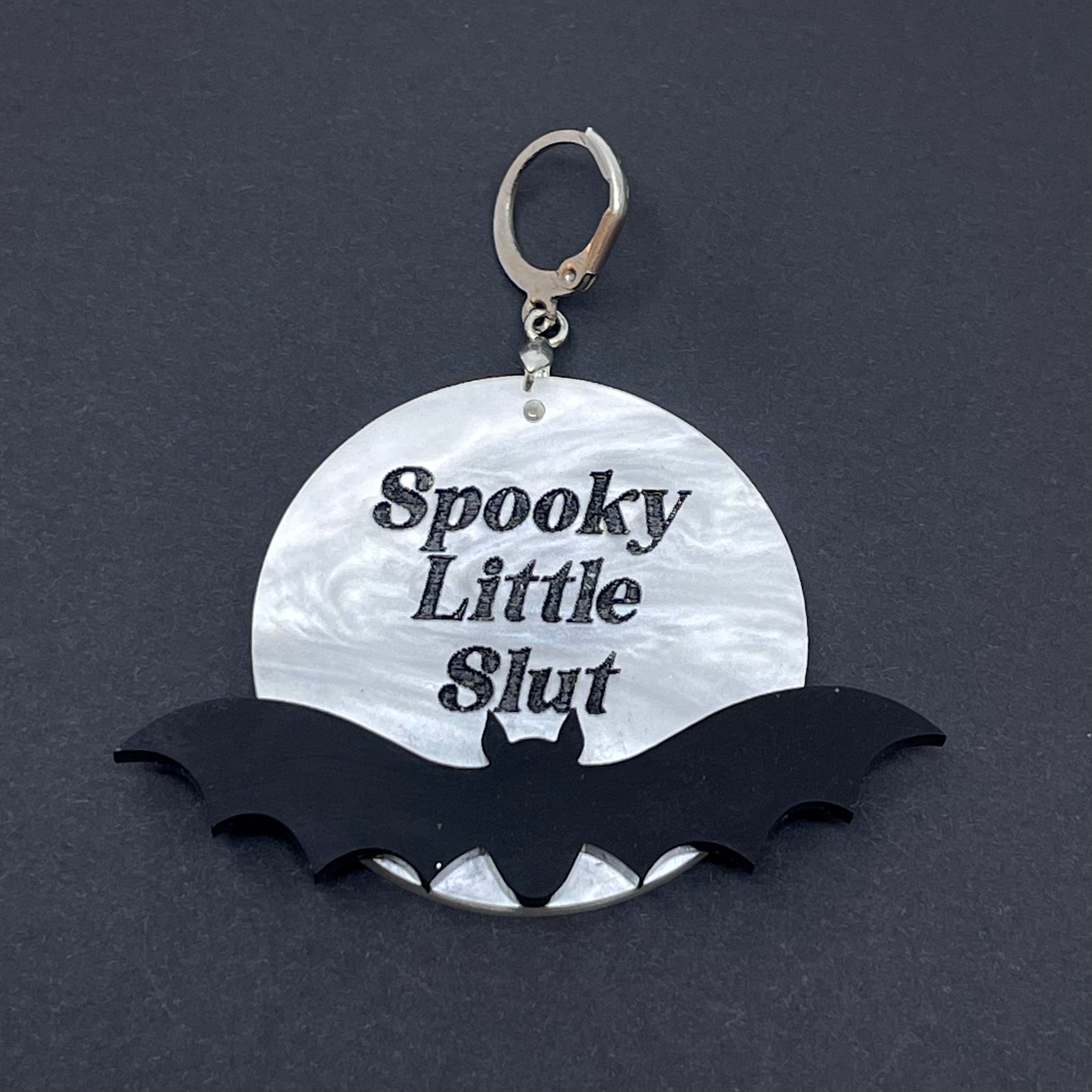 Custom Full Moon Bat BDSM Collar Tag Collar Tag Restrained Grace