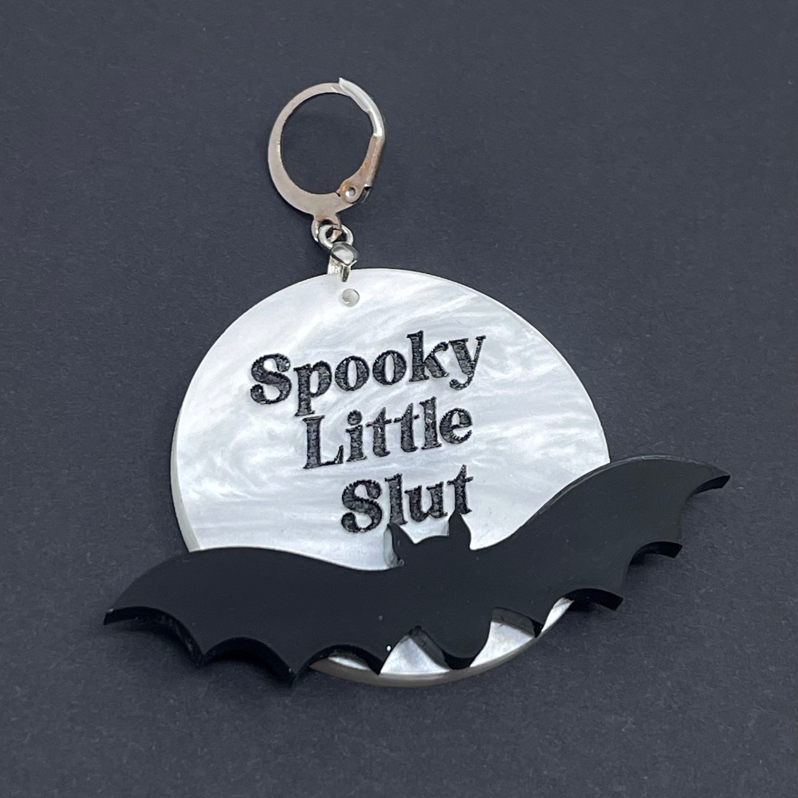 Custom Full Moon Bat BDSM Collar Tag Collar Tag Restrained Grace