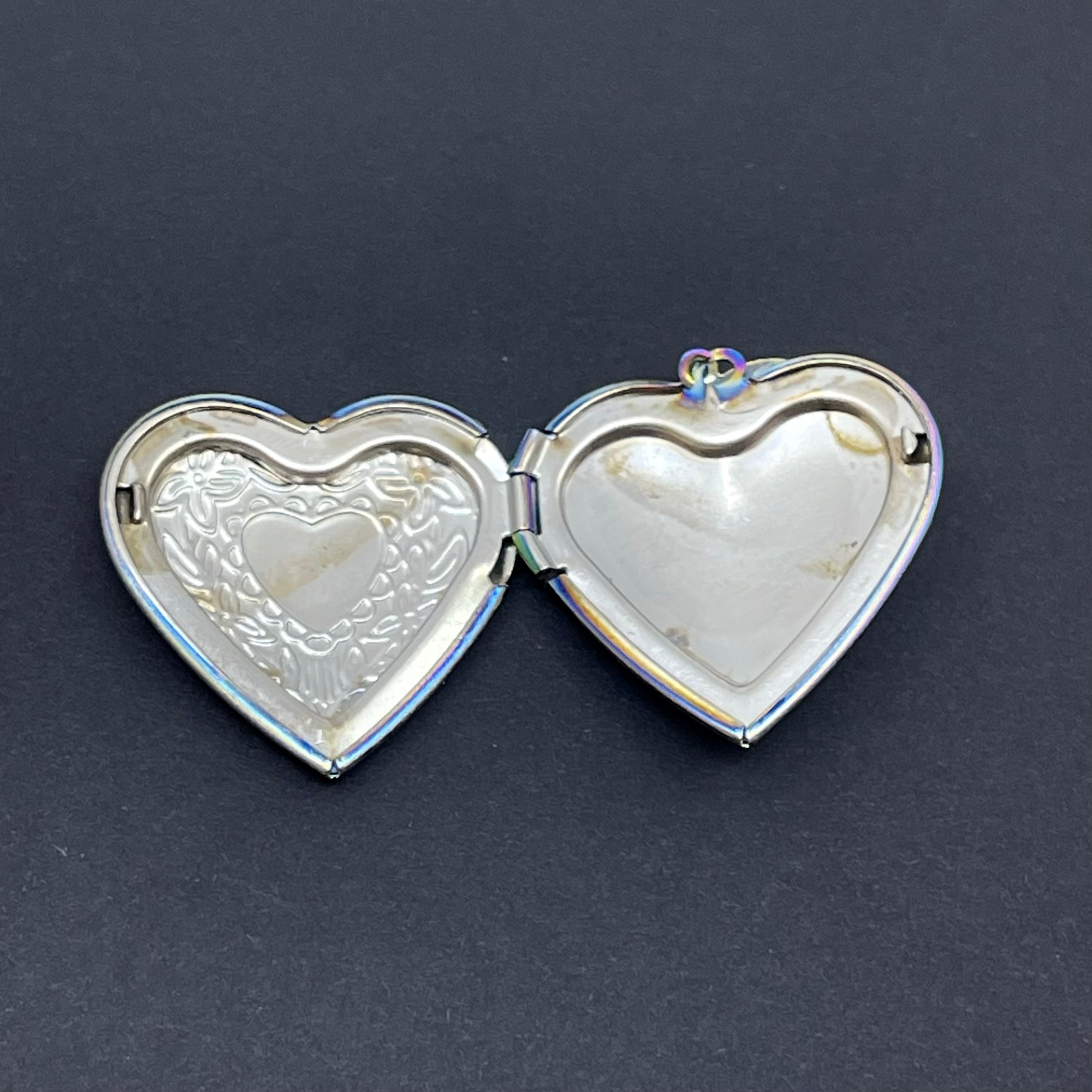 Rainbow Heart Locket Collar Tag Collar Tag Restrained Grace