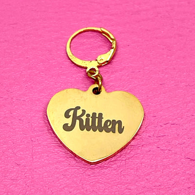 Custom Steel Collar Tag - Small Heart Collar Tag Restrained Grace