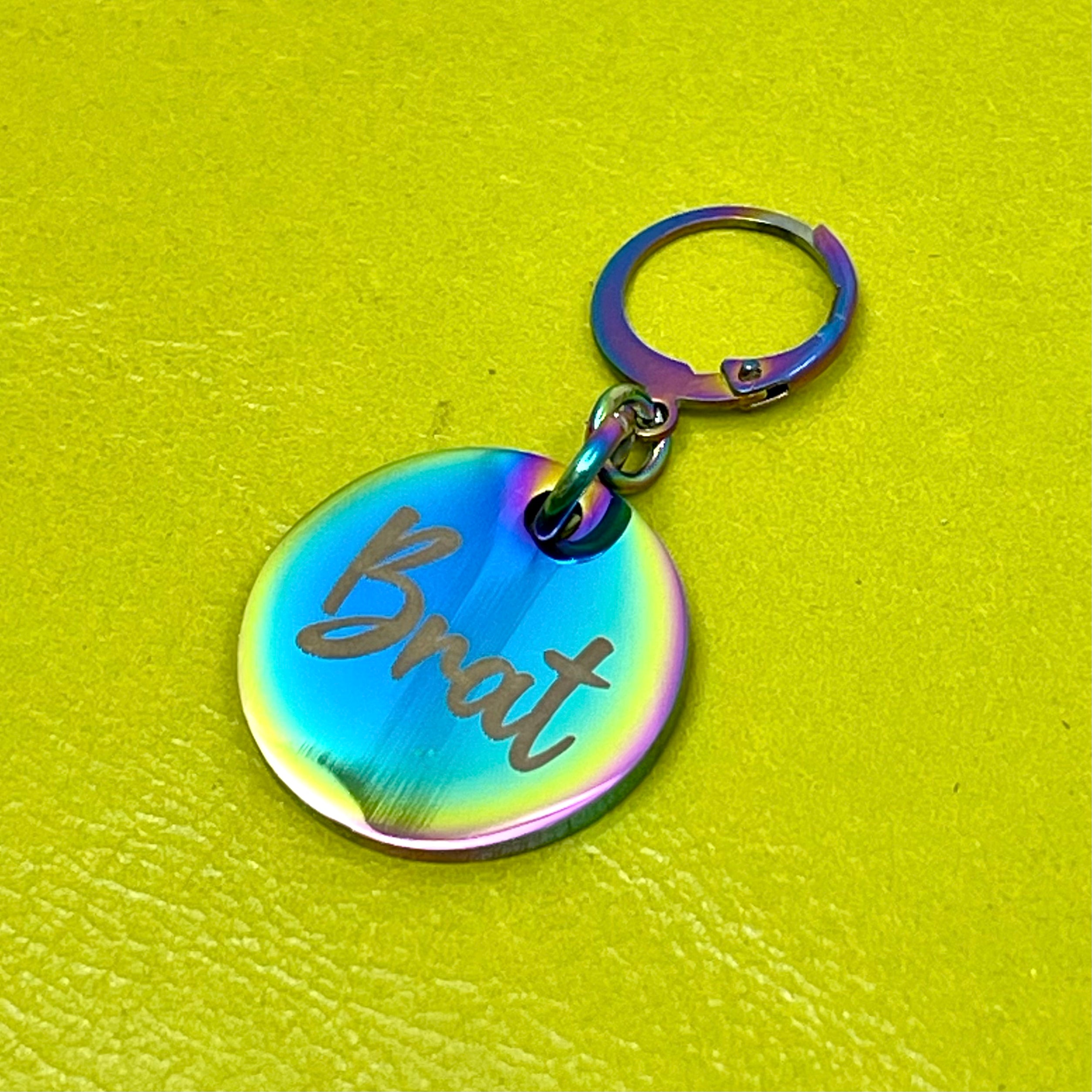 Custom Steel Collar Tag - Small Round Collar Tag Restrained Grace