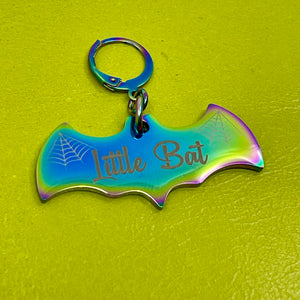 Custom Steel Collar Tag - Bat Collar Tag Restrained Grace