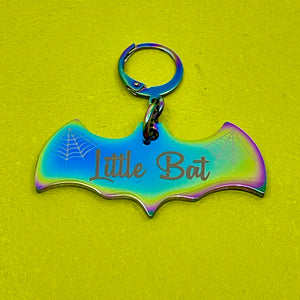 Custom Steel Collar Tag - Bat Collar Tag Restrained Grace