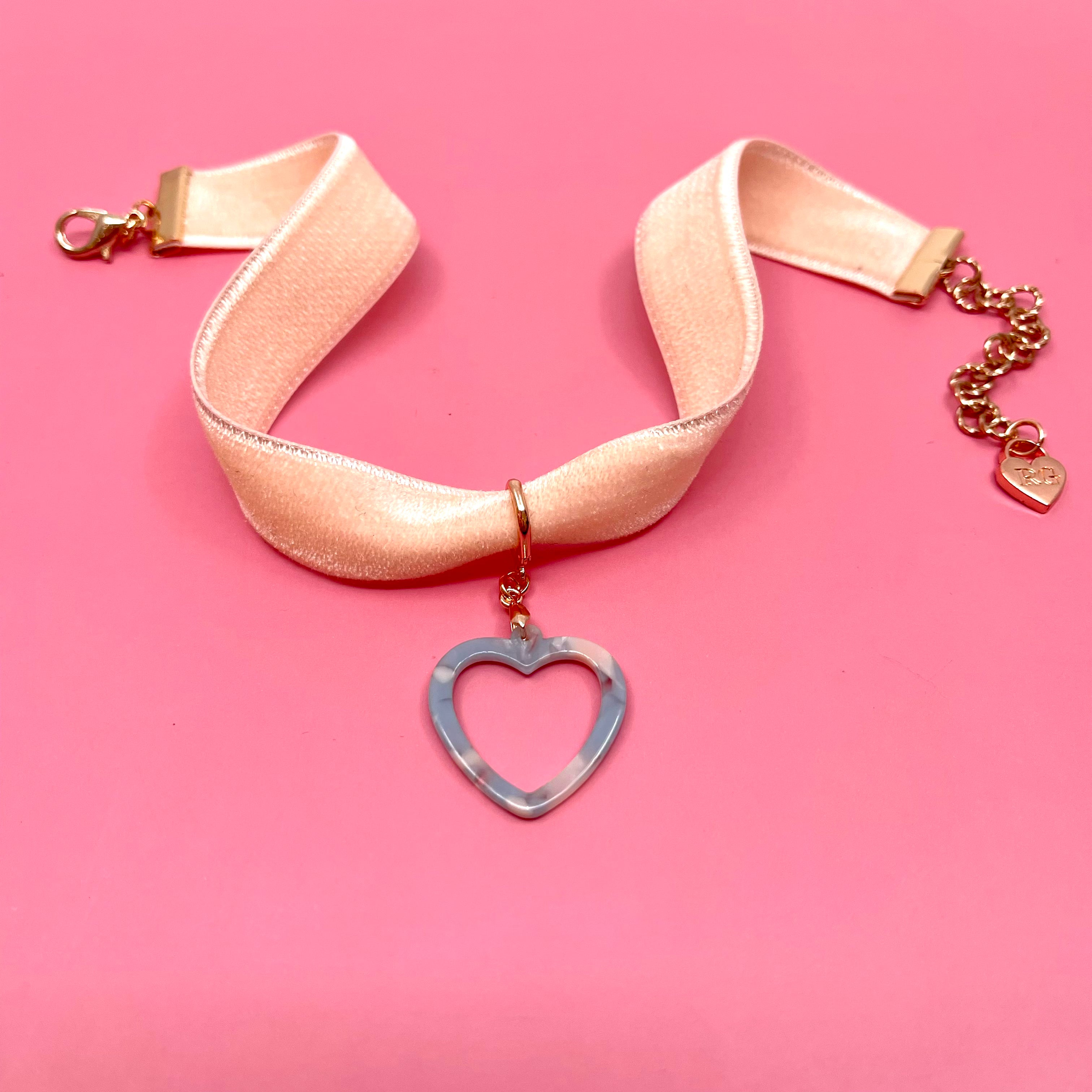 Blush Pink Velvet Choker Necklace Restrained Grace