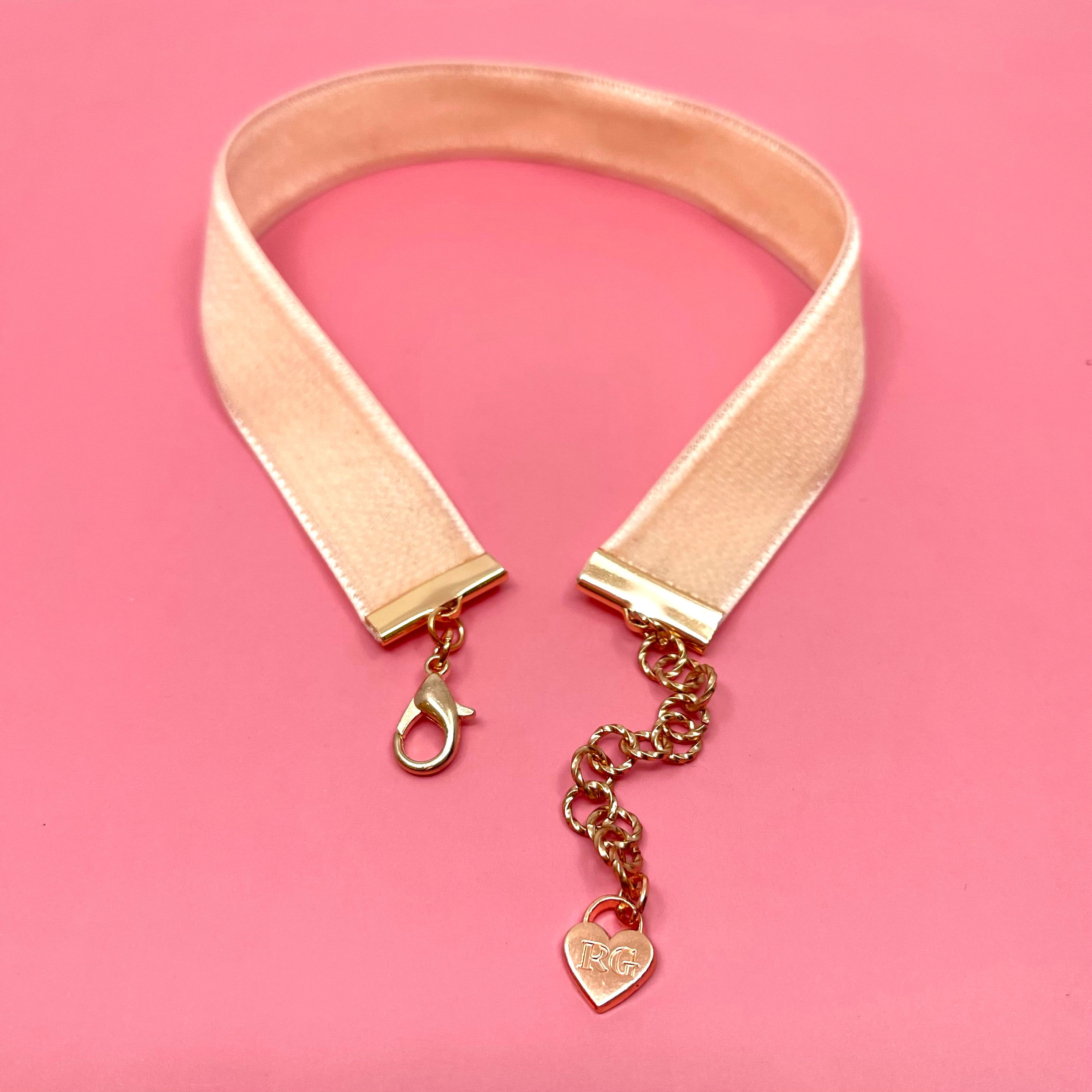 Blush Pink Velvet Choker Necklace Restrained Grace