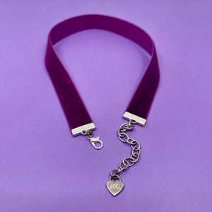 Plum Velvet Choker Necklace Restrained Grace