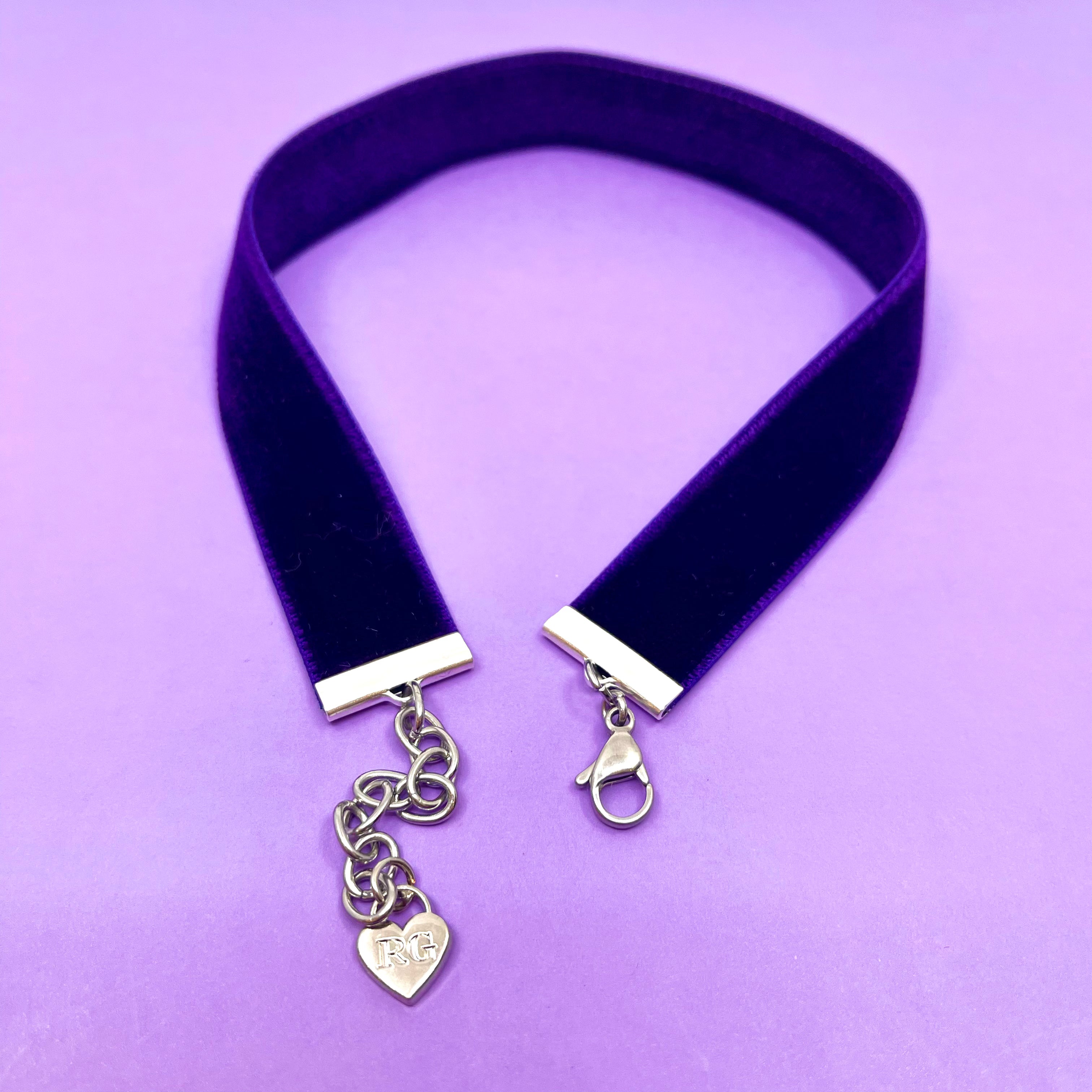 Dark Purple Velvet Choker Necklace Restrained Grace