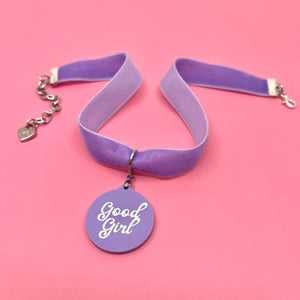 Lavender Velvet Choker Necklace Restrained Grace