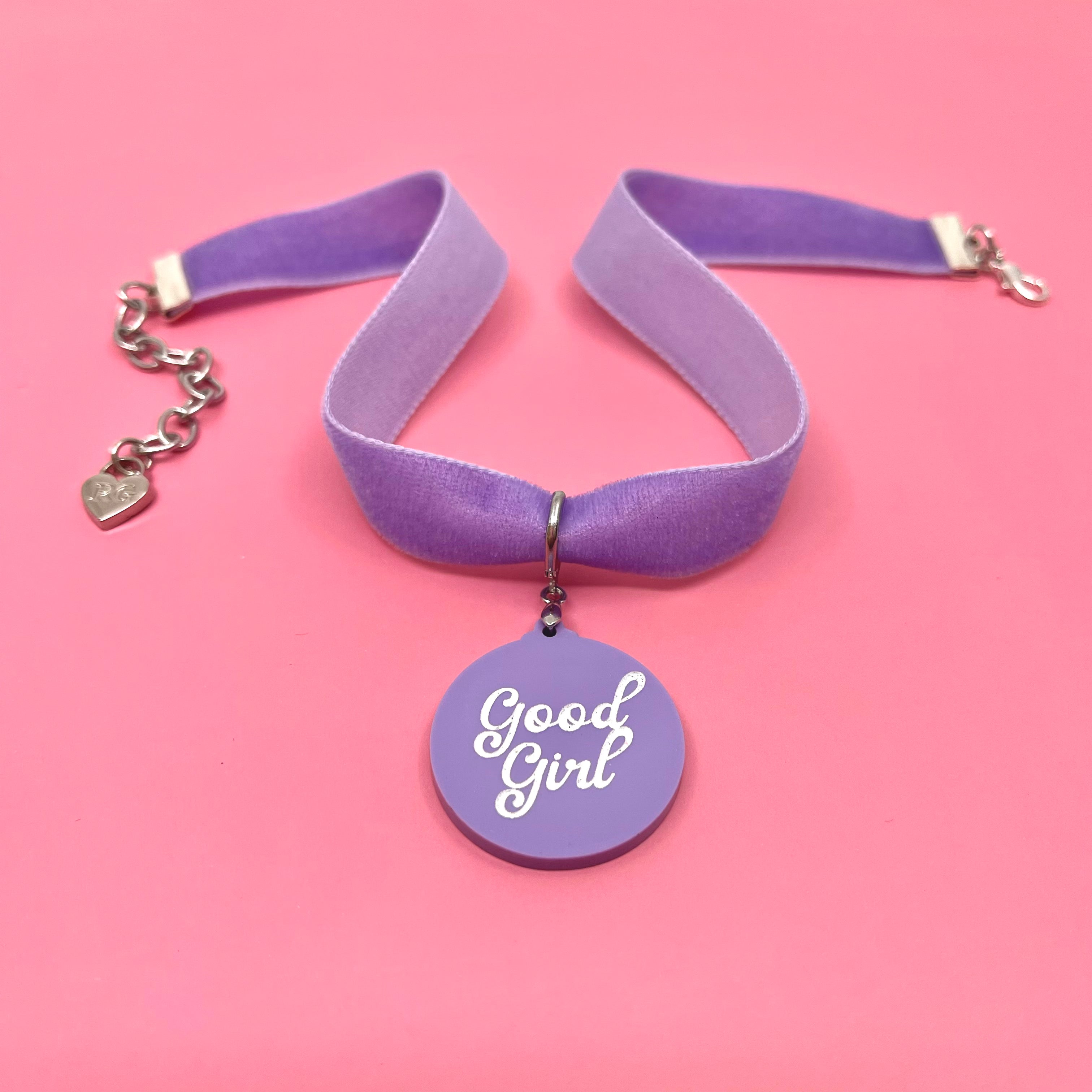 Lavender Velvet Choker Necklace Restrained Grace