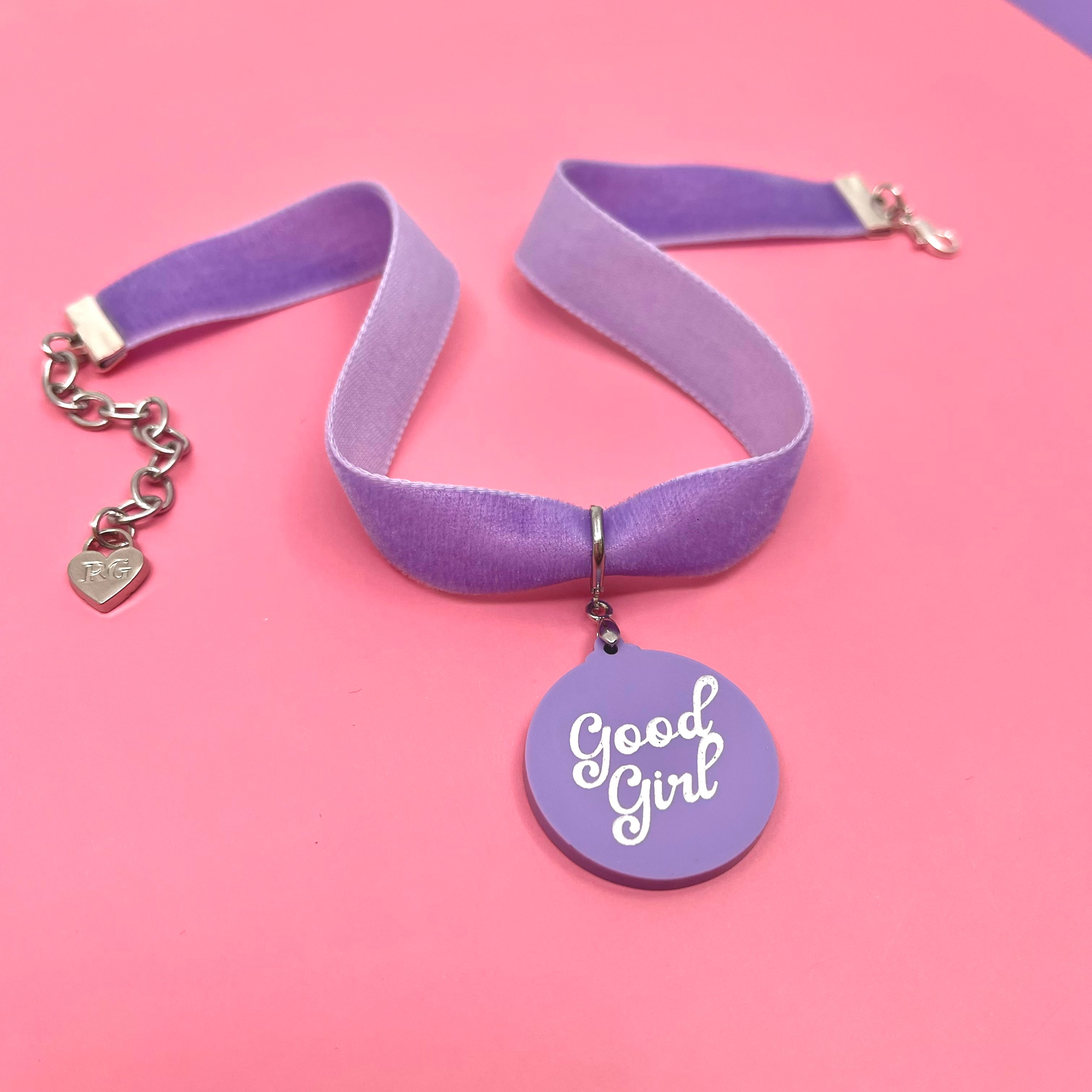 Lavender Velvet Choker Necklace Restrained Grace