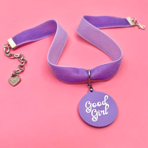 Lavender Velvet Choker Necklace Restrained Grace
