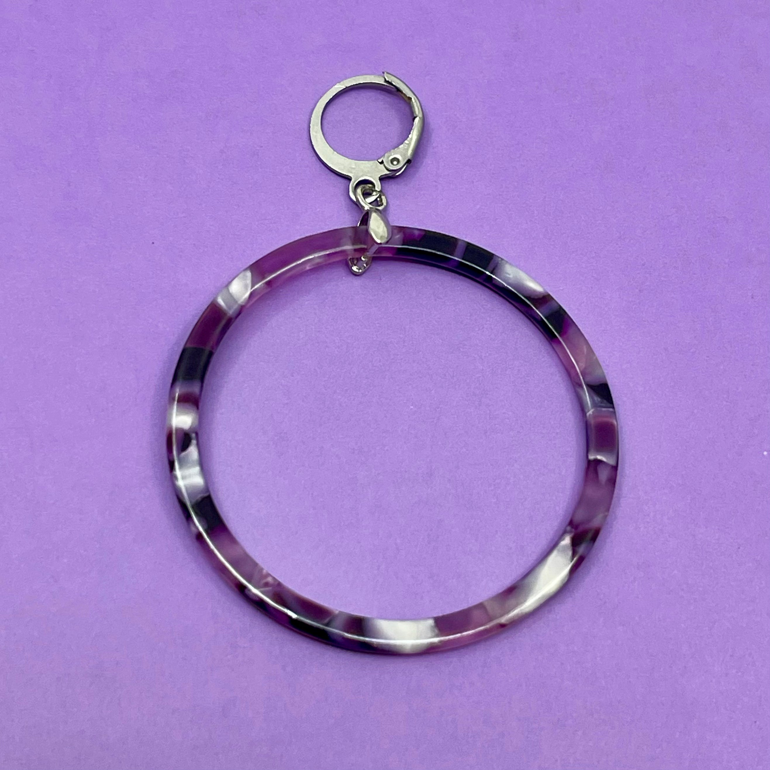 Purple Acetate Ring of O Collar Charm Collar Tag Restrained Grace