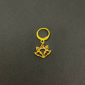 Little Fox Collar Charm - Gold Collar Tag Restrained Grace
